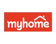 логотип Myhome красно-белый 